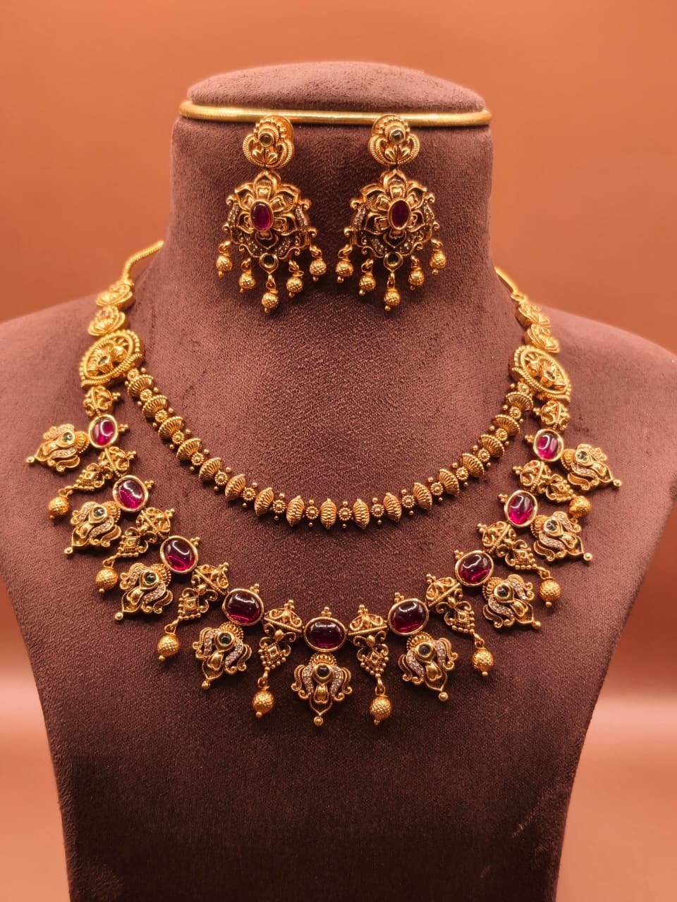 Two layer Ruby Kempu Haram